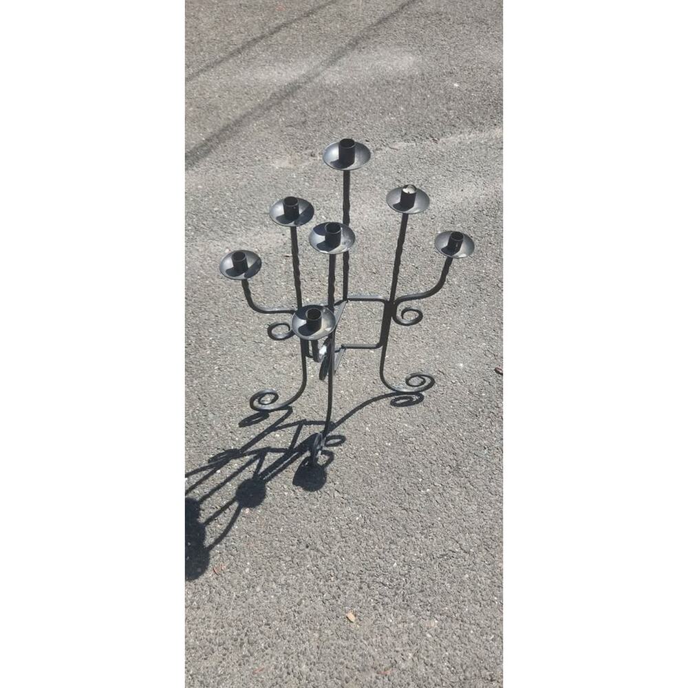 PartyLite Georgian Floor 7 Candle Holder Iron P7503